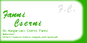 fanni cserni business card